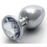 Ouch! Bijou anal Round Gem M 7 x 3.3 cm Argenté-Transparent